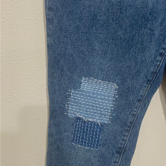 NWT Old Navy High Rise Blue Patchwork Jeans - Picture 4 of 11